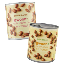 g'woon bruine bonen of kapucijners